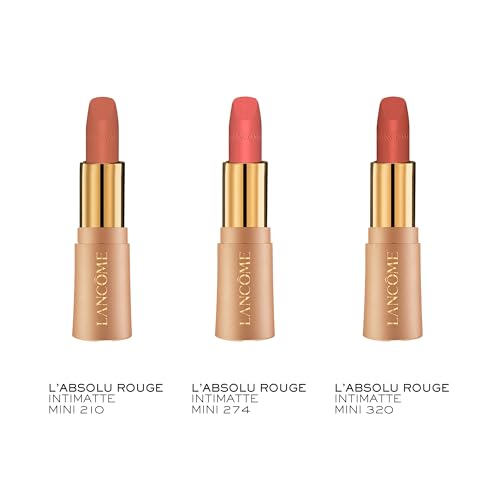 Lancôme L’Absolu Rouge Intimatte 210 Unspoken Feelings mini lipstick for an everyday nude look.