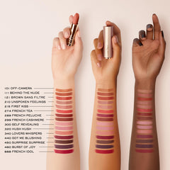Lancôme L'Absolu Rouge Intimatte display of eight nude shades for versatile looks.