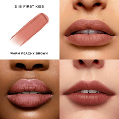 Soft matte finish on lips by Lancôme L'Absolu Rouge Intimatte for lightweight comfort