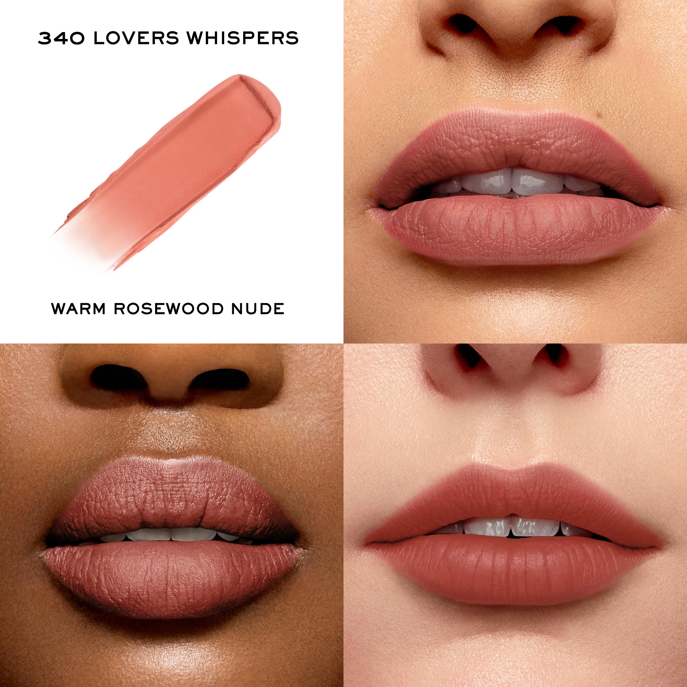Lancôme L'Absolu Rouge Intimatte soft matte finish swatch demonstrates buildable coverage