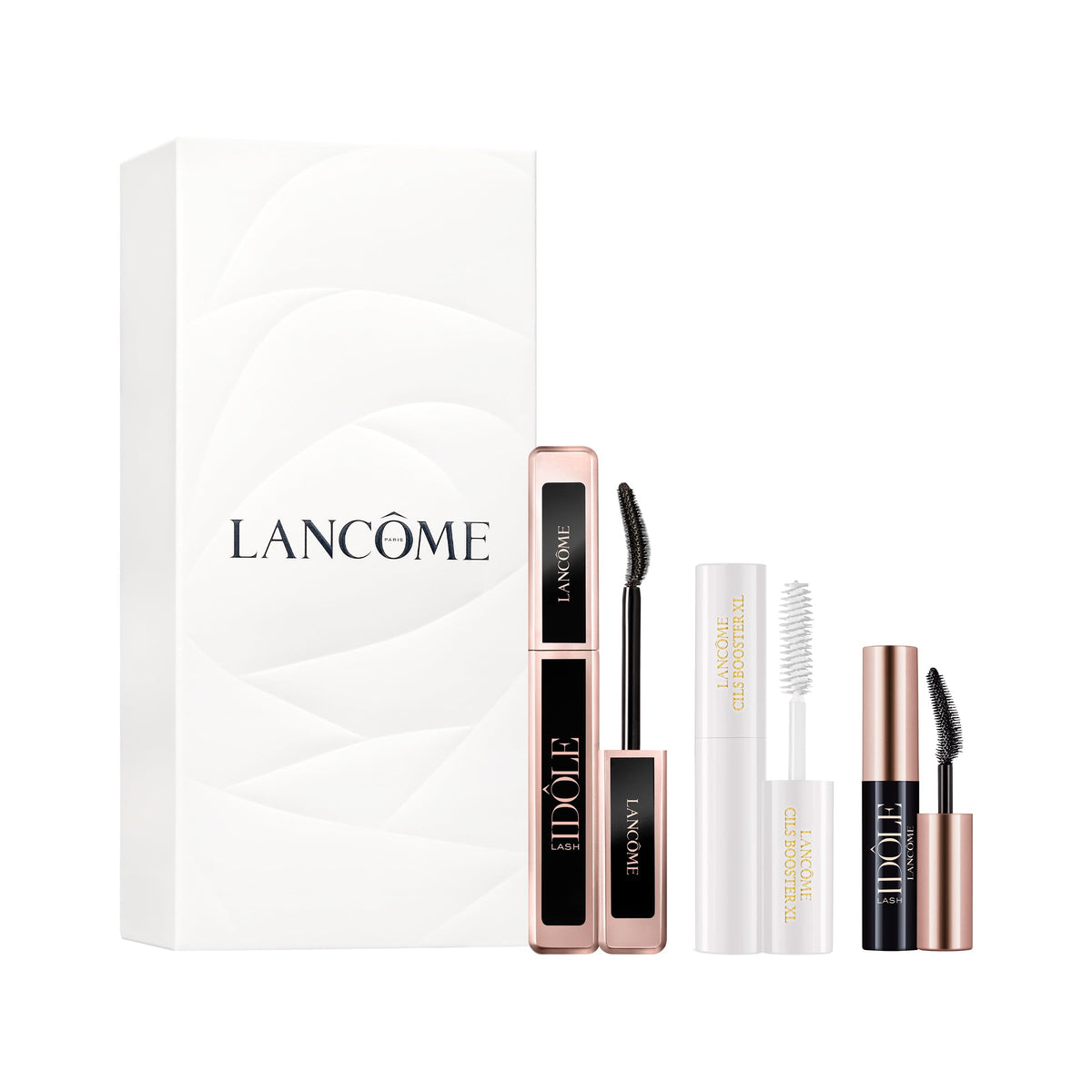 Lancôme Lash Idôle full-size mascara wand close-up for dramatic lash length.