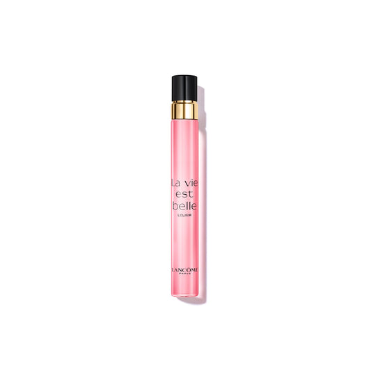 Lancôme La Vie Est Belle L'Elixir bottle front exudes elegant, lasting fragrance presence.