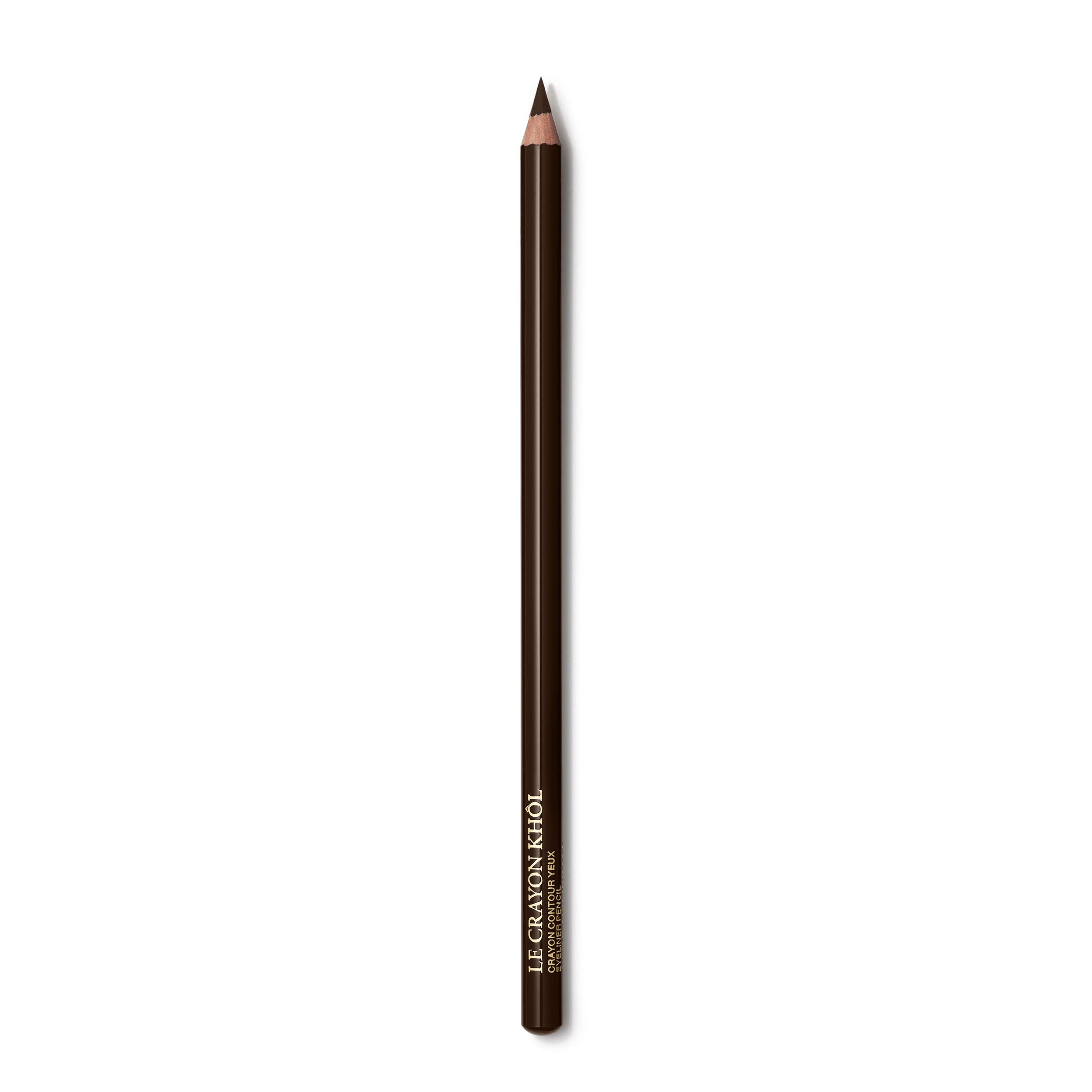 Lancôme Le Crayon Khol Eyeliner Black Coffee swatch shows rich, wearable color for daily definition