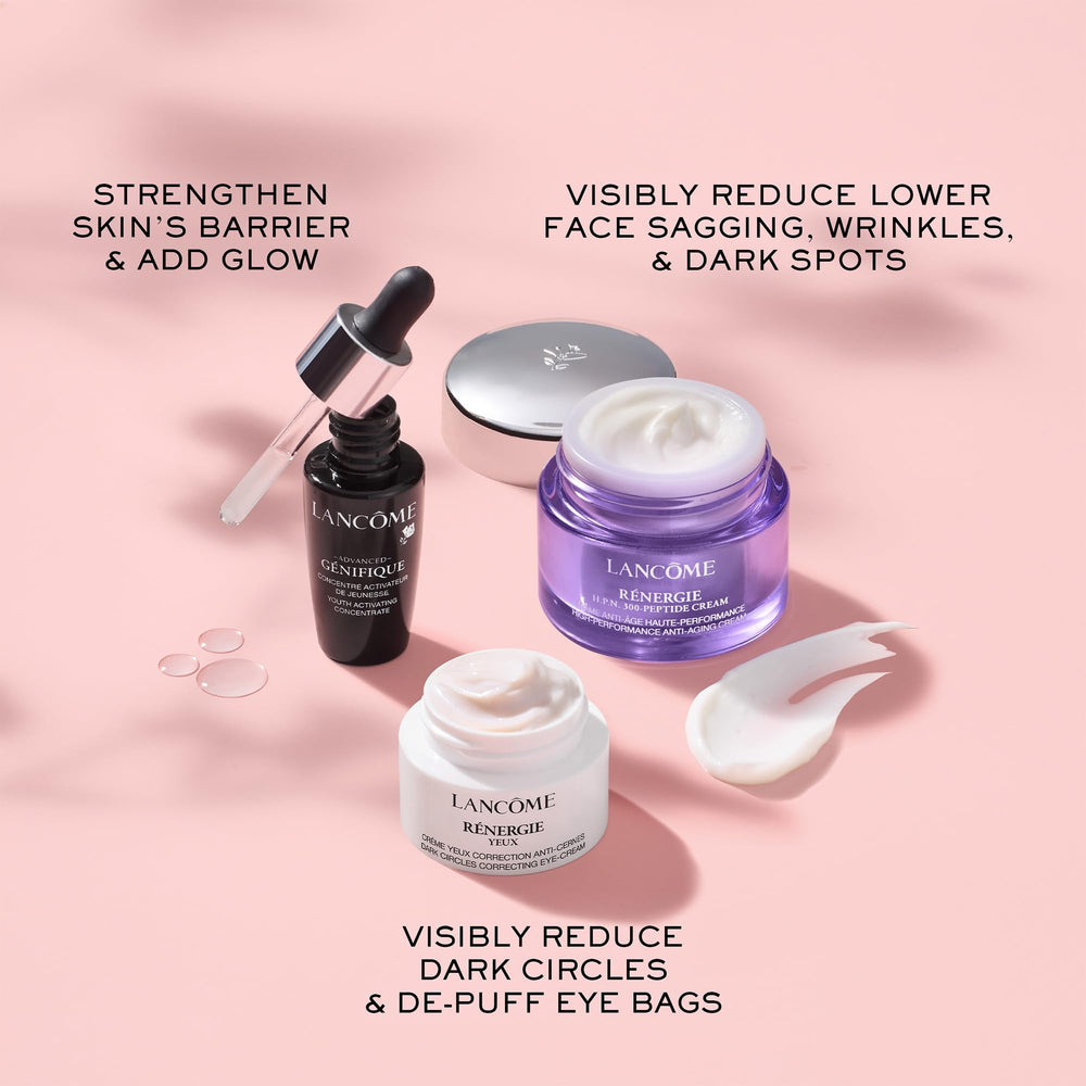 Lancôme Rénergie 300-Peptide Cream jar targets visible aging.