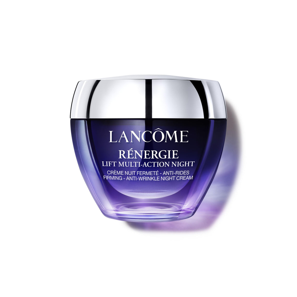 Lancôme Rénergie Lift Night Cream jar close-up highlighting firming benefit.