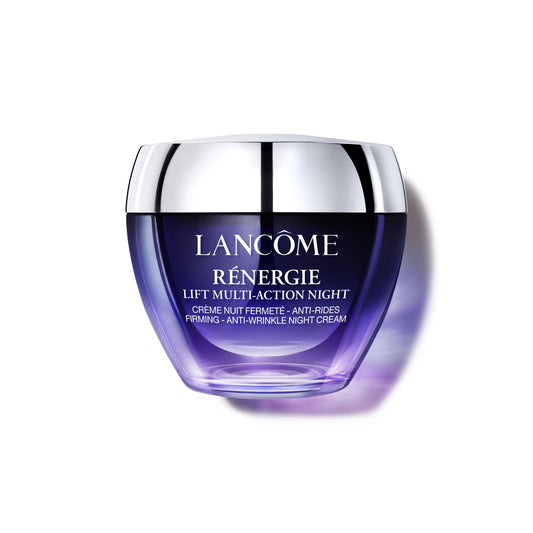 Lancôme Rénergie Lift Night Cream jar close-up highlighting firming benefit.