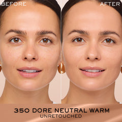 Lancôme Renergie Lift Foundation swatch on varied tones showing natural blend and even finish.
