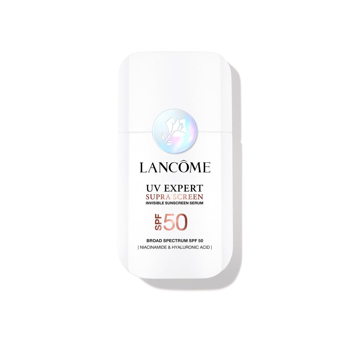 Lancôme Supra Screen bottle front with SPF 50+ protection for daily use.