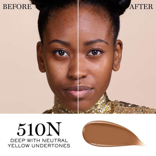 Lancôme Teint Idole 510N swatches showing true color.