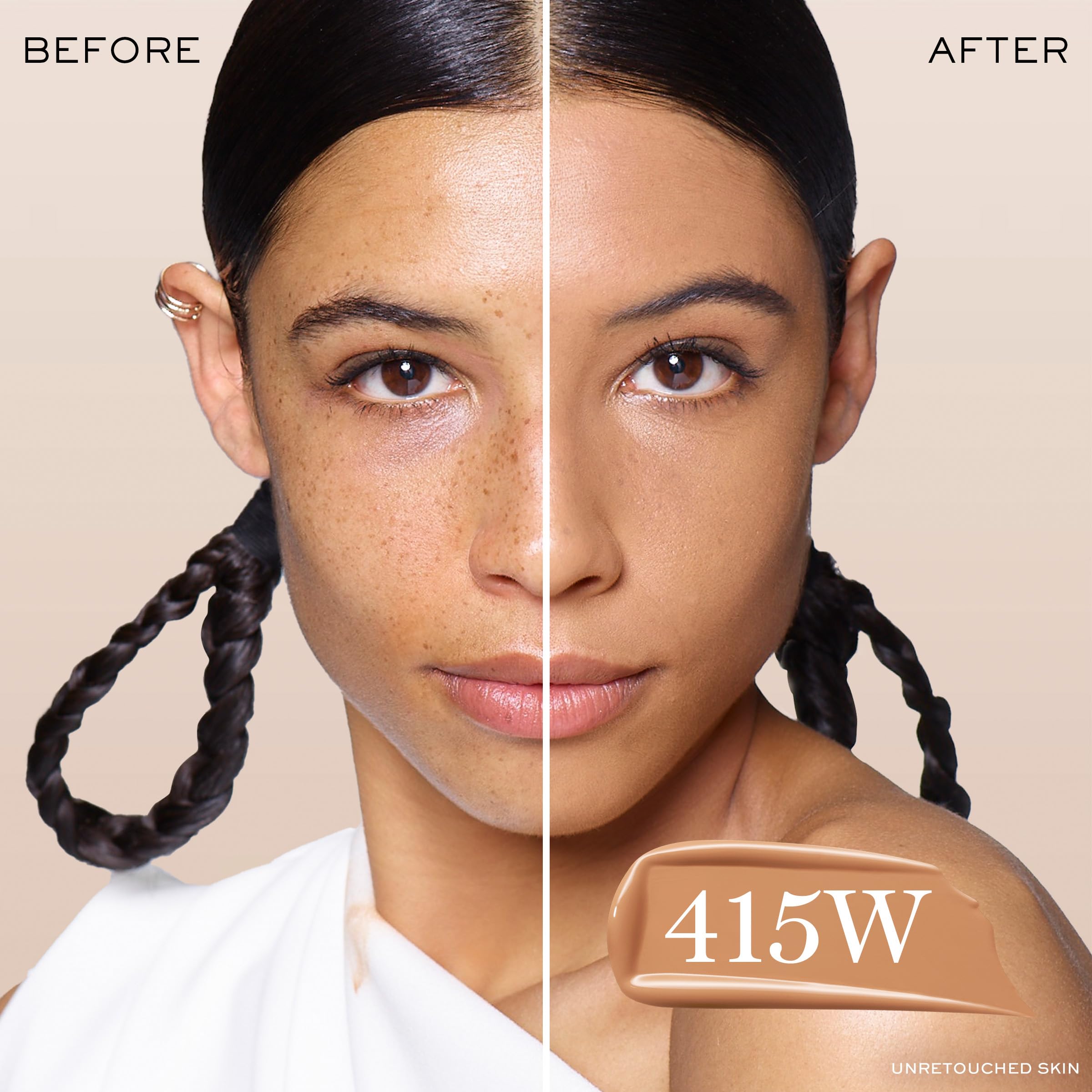 Lancôme Teint Idole Ultra Wear application demo illustrating buildable coverage