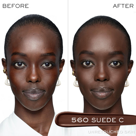 Lancôme Teint Idole Ultra Wear concealer applicator-brush blends seamlessly for a smooth finish.
