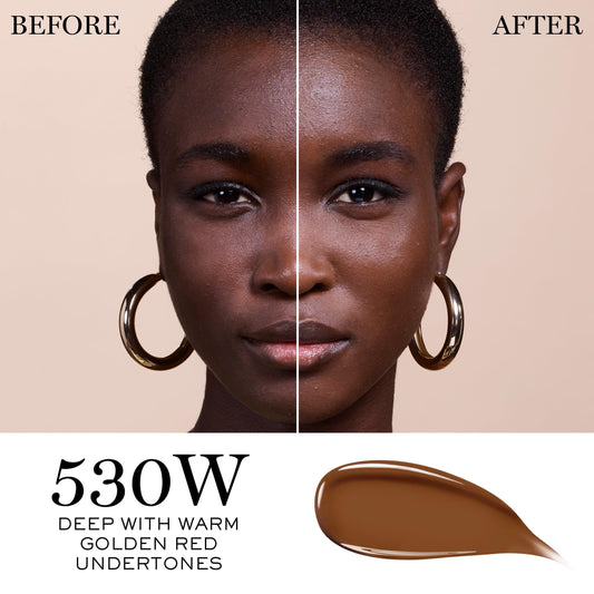 Lancôme Teint Idole Ultra Wear Glow swatches reveal medium buildable coverage.