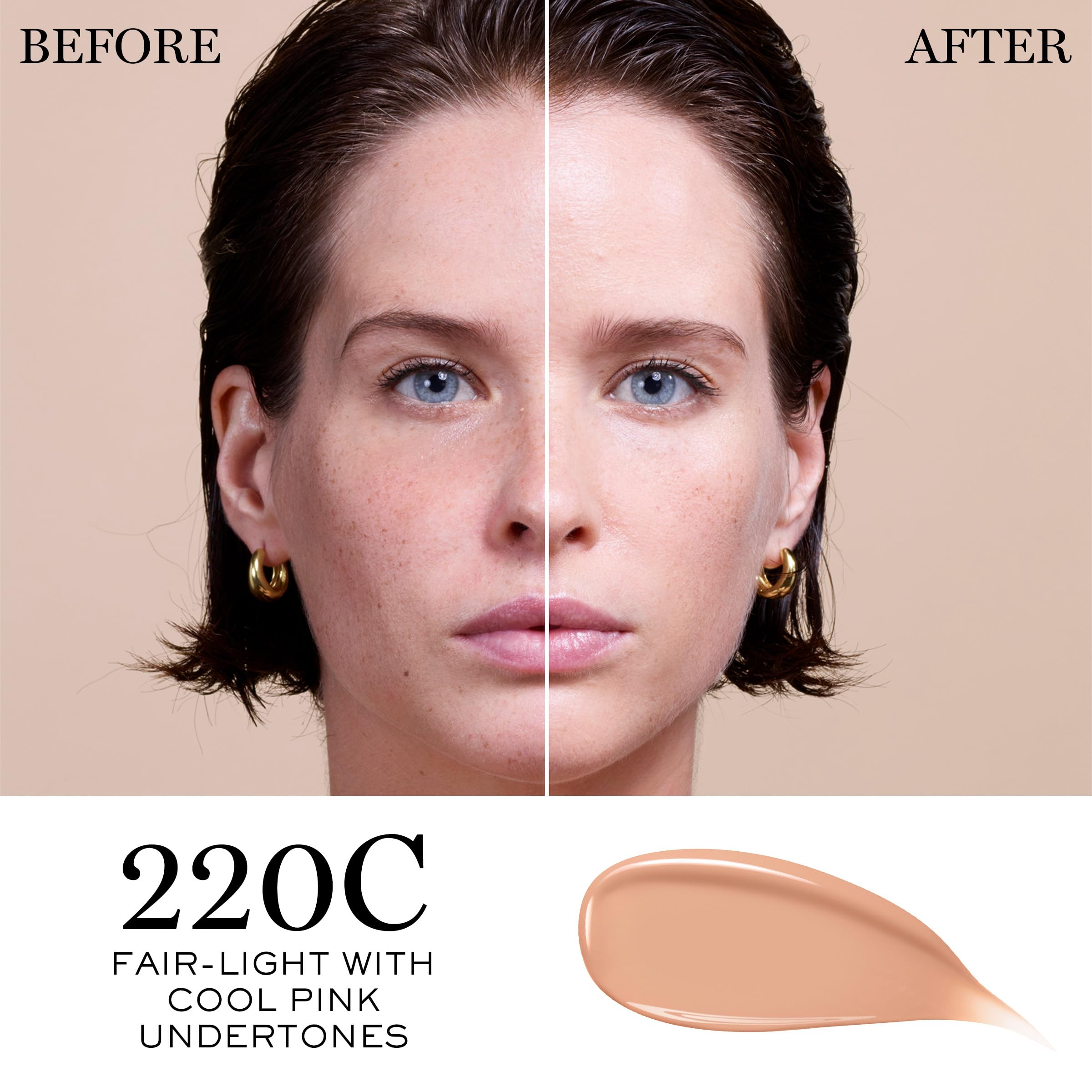 Lancôme Teint Idole Ultra Wear swatch shows buildable coverage