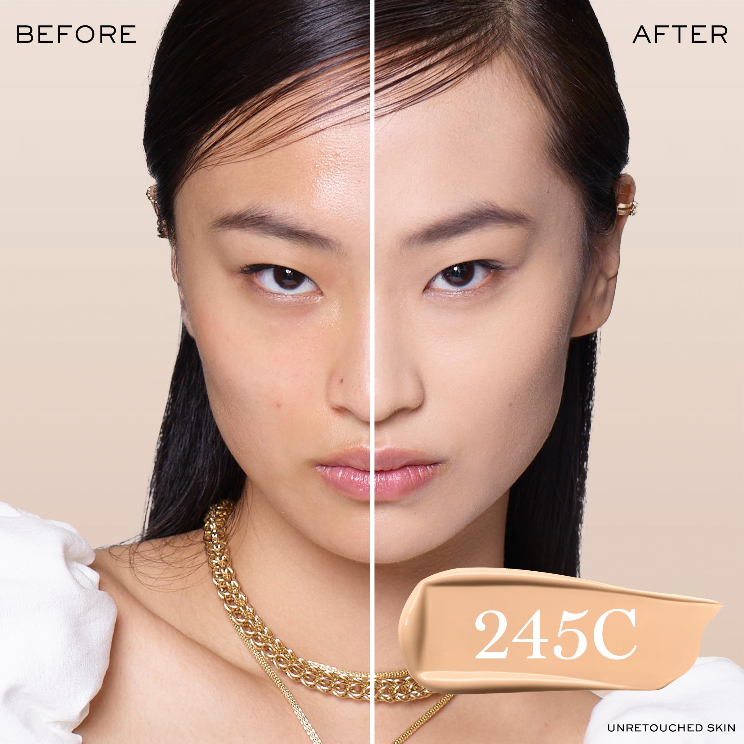 Lancôme Teint Idole Ultra Wear swatches 245C for light to medium cool undertones.