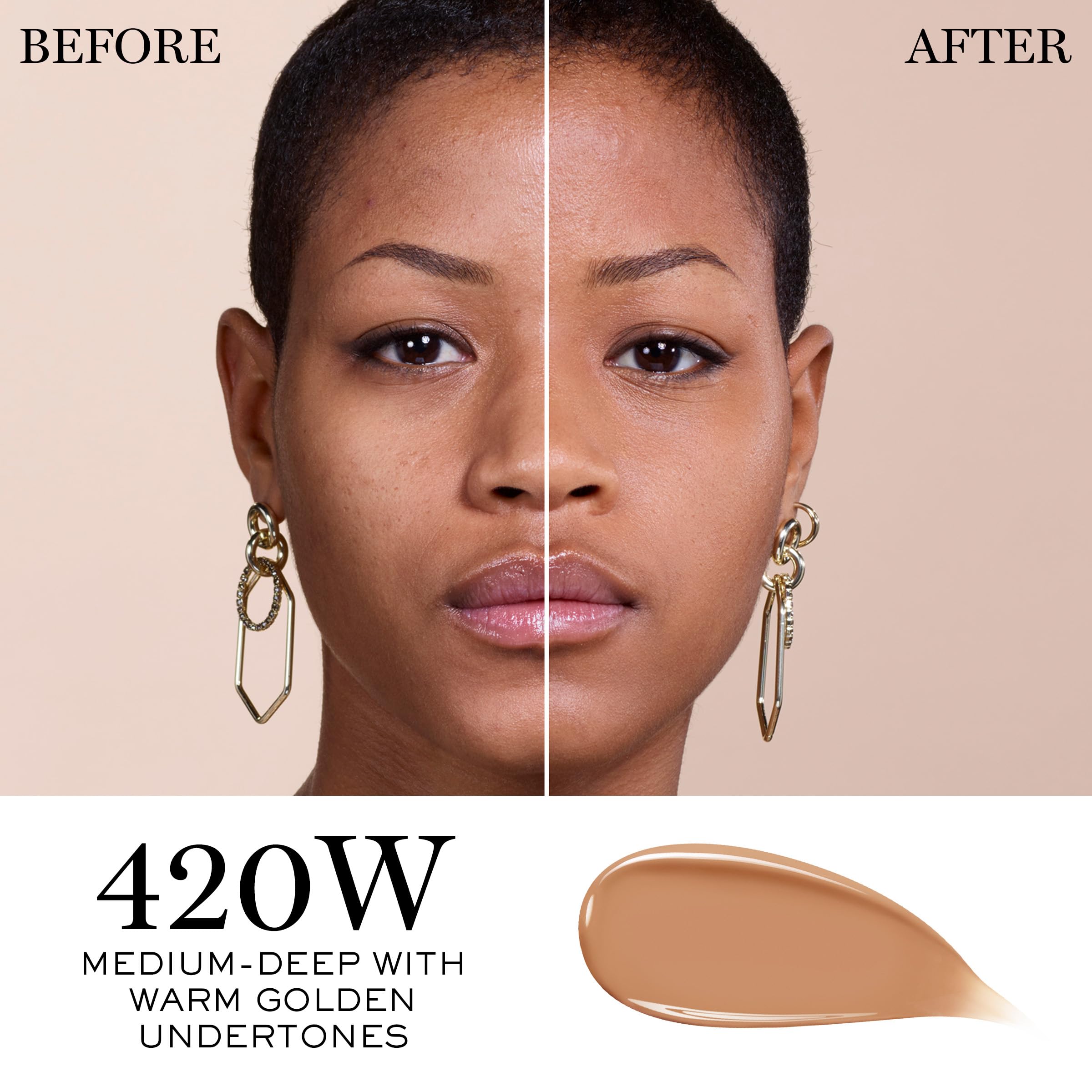 Lancôme Teint Idole Ultra Wear swatches demonstrate buildable coverage.