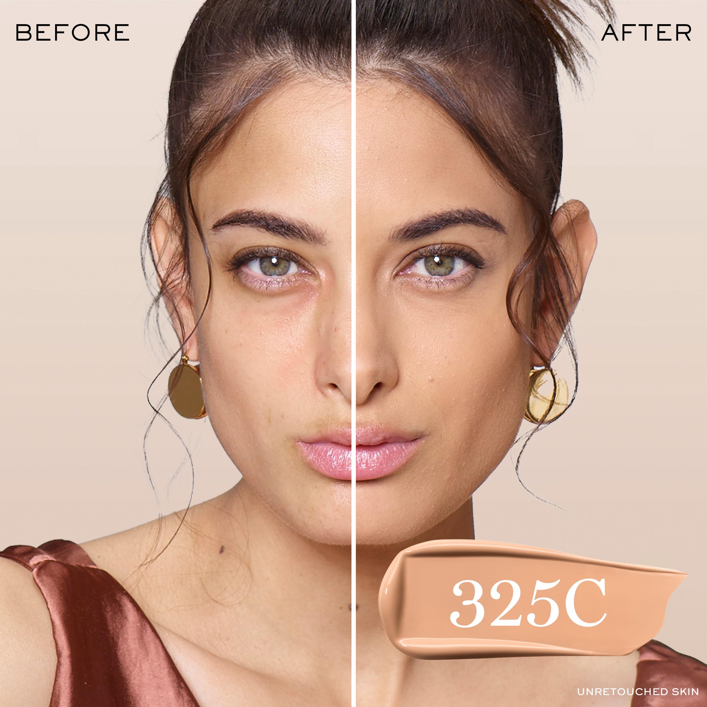 Lancôme Teint Idole Ultra Wear swatch on skin reveals shade blend