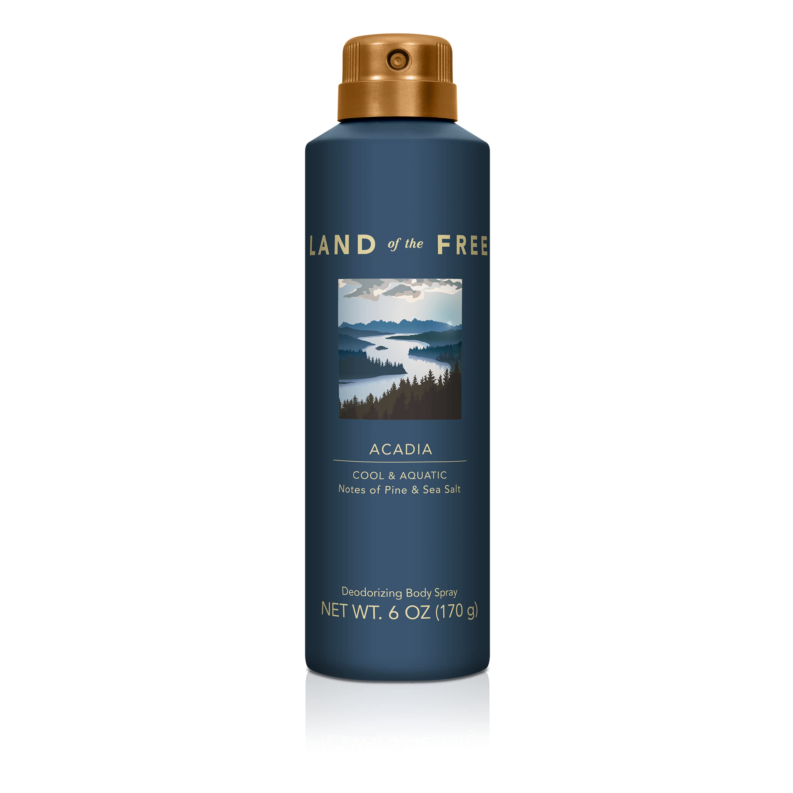 Land of the Free Acadia bottle front view for an ocean-inspired daily scent
