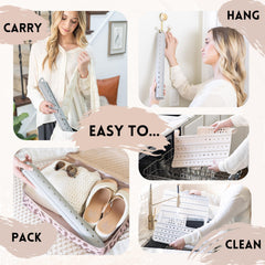 Landora and Leaf convenient hook for hanging storage near the vanity.