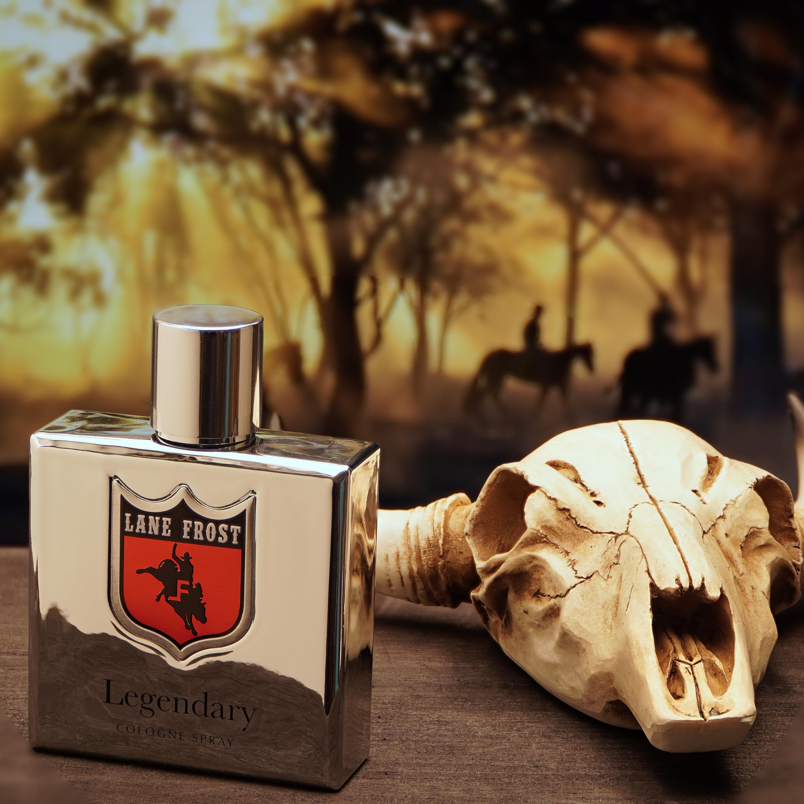 Lane Frost Legendary Chrome long-lasting scent on skin for all-day wear.