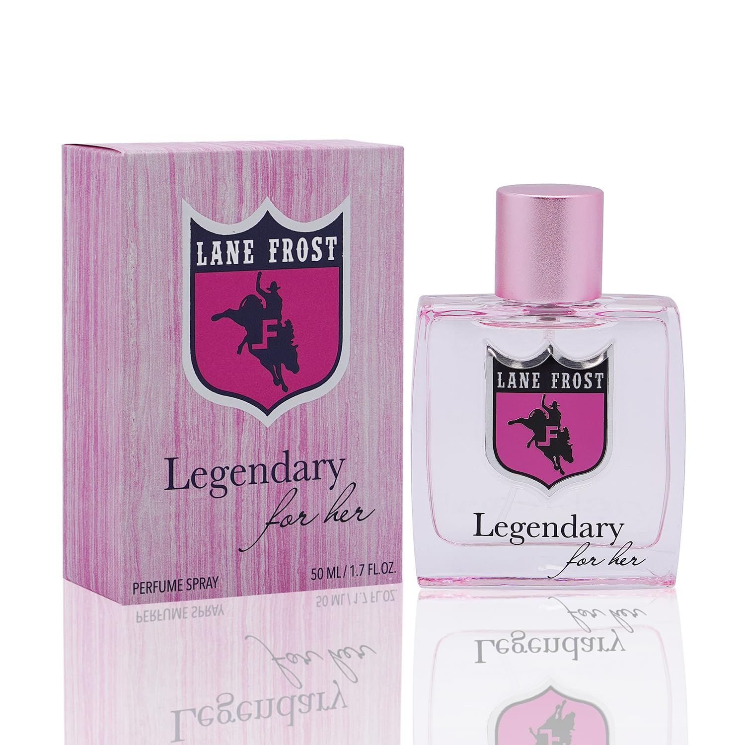 Lane Frost Legendary For Her bottle-front displays a modern floral scent for confident daily wear.