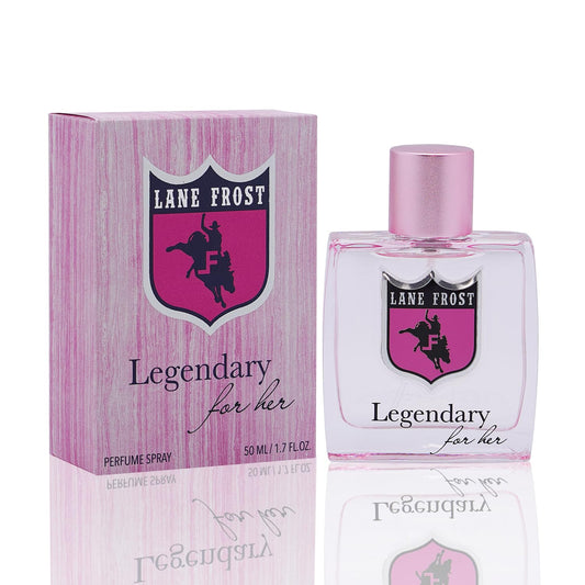 Lane Frost Legendary For Her bottle-front displays a modern floral scent for confident daily wear.