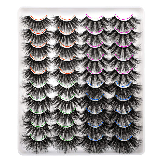 Lanflower 25mm lashes, style A close-up for bold evening definition