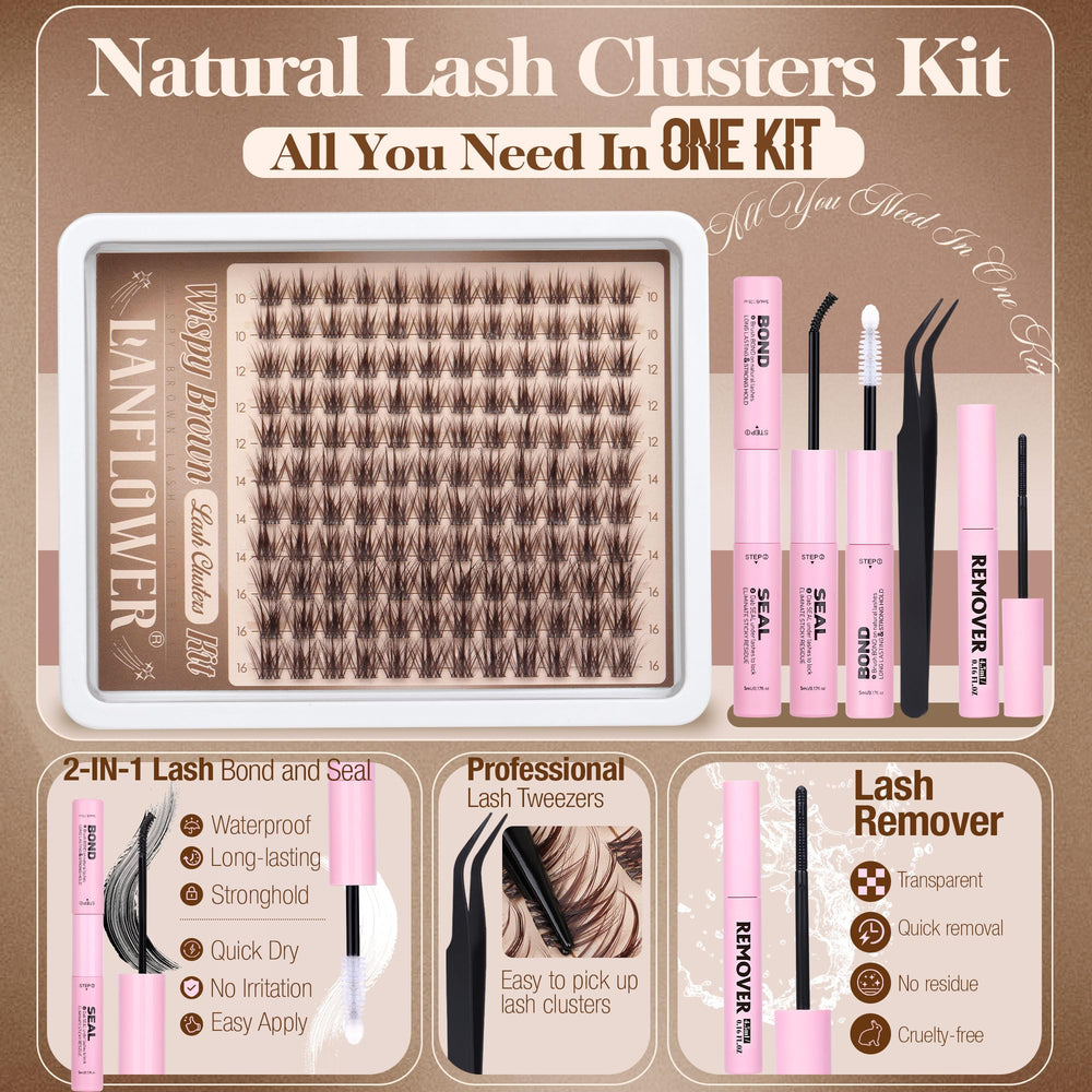 Lanflower brown lash clusters add subtle warmth and depth