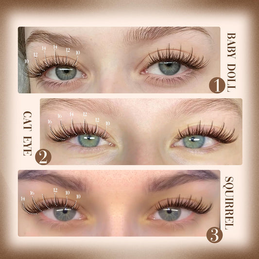 Lanflower brown lash clusters with spikes for dimension and movement