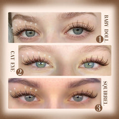 Lanflower brown lash clusters with spikes for dimension and movement
