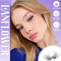Lanflower C-curved wispy lashes provide natural uplift