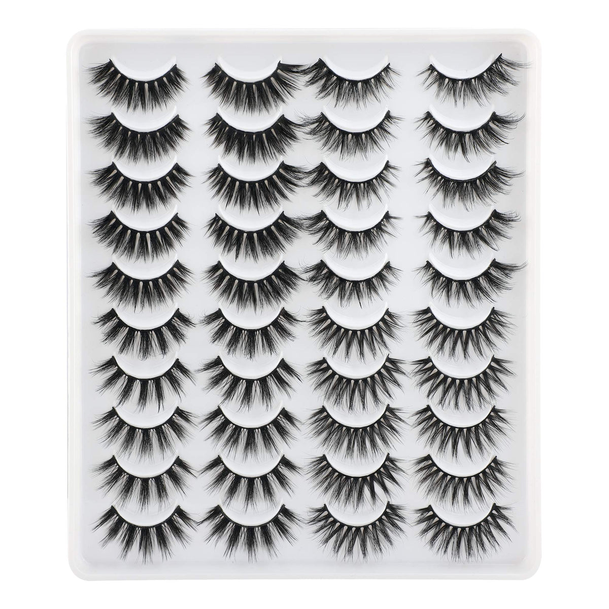LANFLOWER false eyelashes 20-pair pack for versatile daily or party looks.