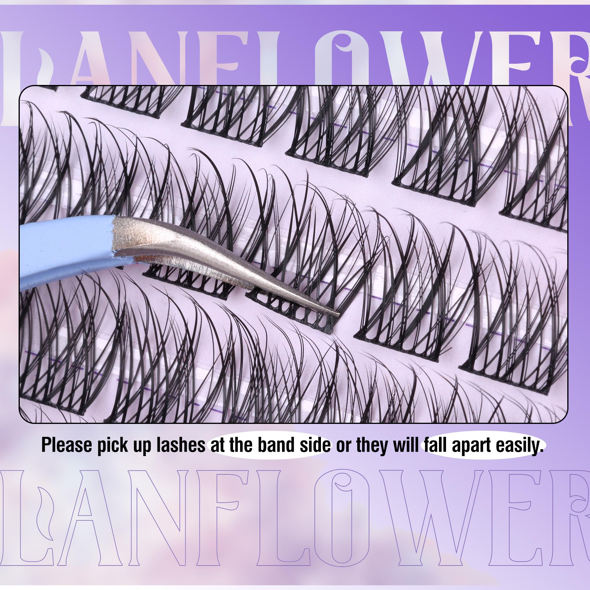 Lanflower lash extension kit contents organized for easy setup