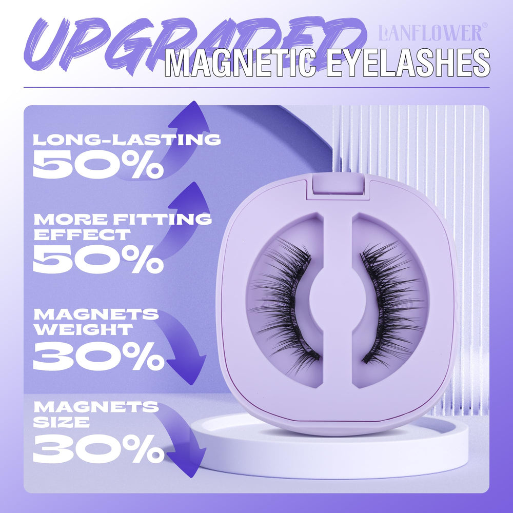 LANFLOWER wispy lash clusters collection displaying versatile styles.
