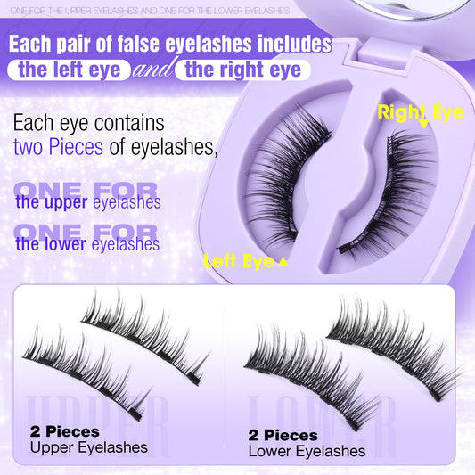 Lanflower wispy magnetic lashes create a natural, seamless lash line