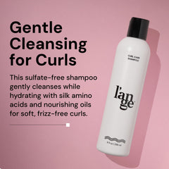 L'ANGE HAIR Curl Care Gentle Shampoo pour demonstrates easy portioning and smooth cleansing