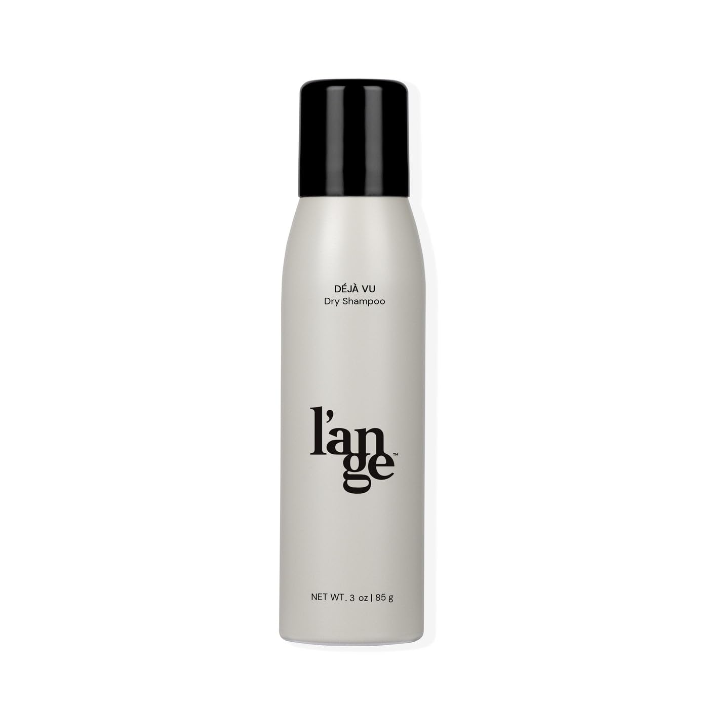 Lange Hair Deja Vu Dry Shampoo bottle front with clear formula and oil absorption.