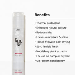Close-up of applying Posh Hair Polish to hair for frizz control.