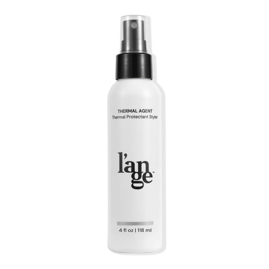 L'ANGE HAIR Thermal Agent bottle closeup showing heat protection for healthier styling