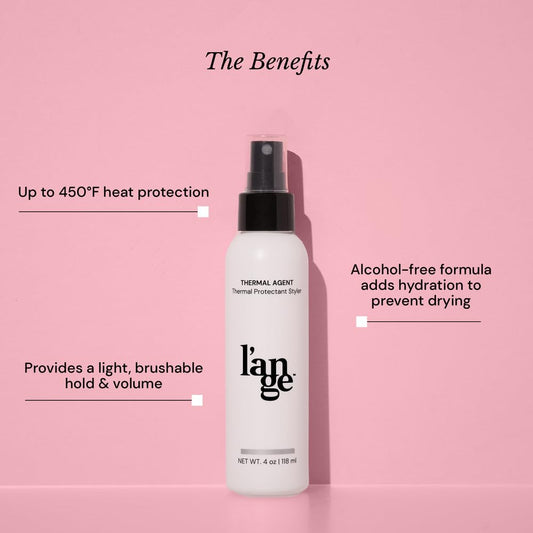 L'ANGE HAIR Thermal Agent mist application demonstrates lightweight hold for flexible styling