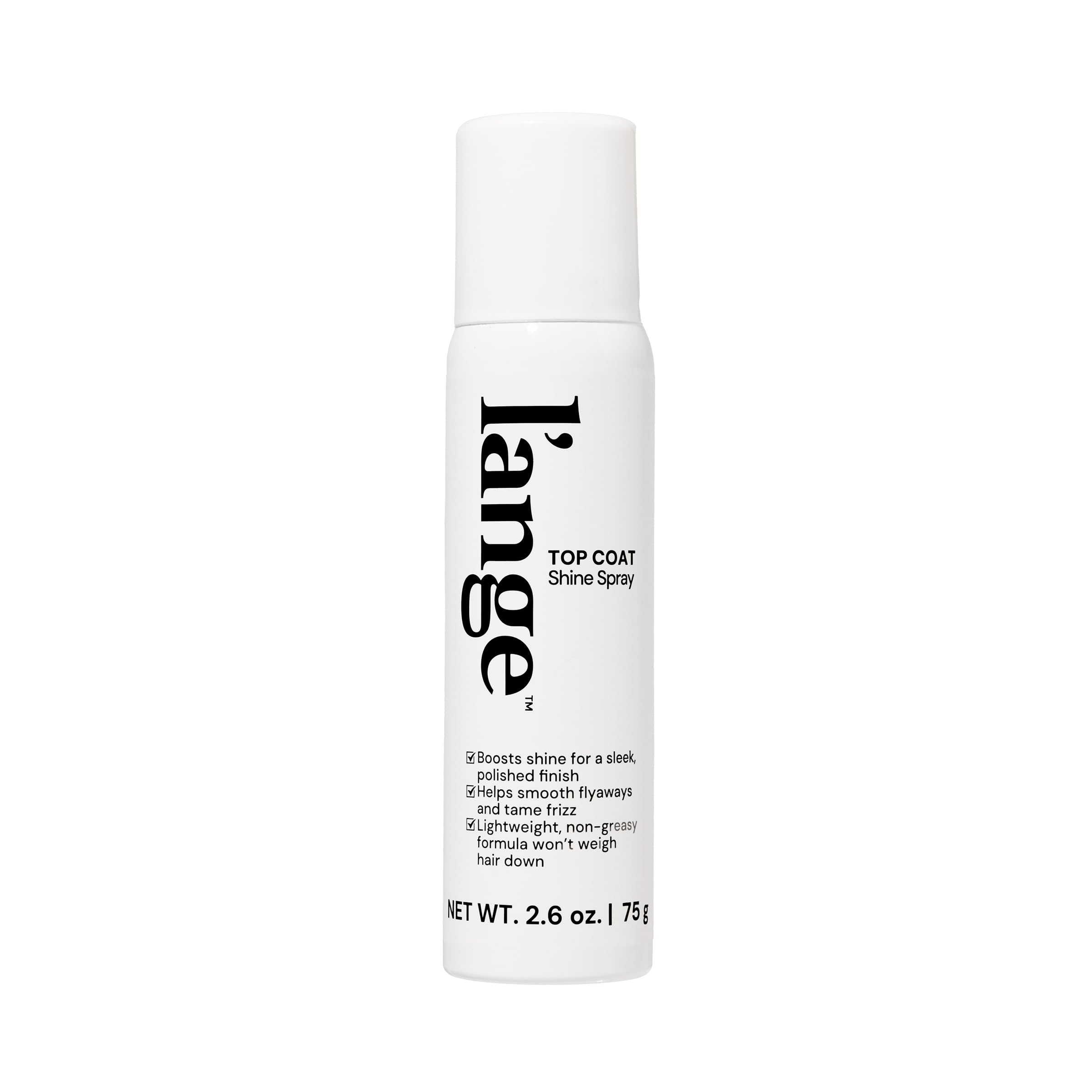 L’ange Top Coat Shine Spray bottle on vanity delivering instant gloss