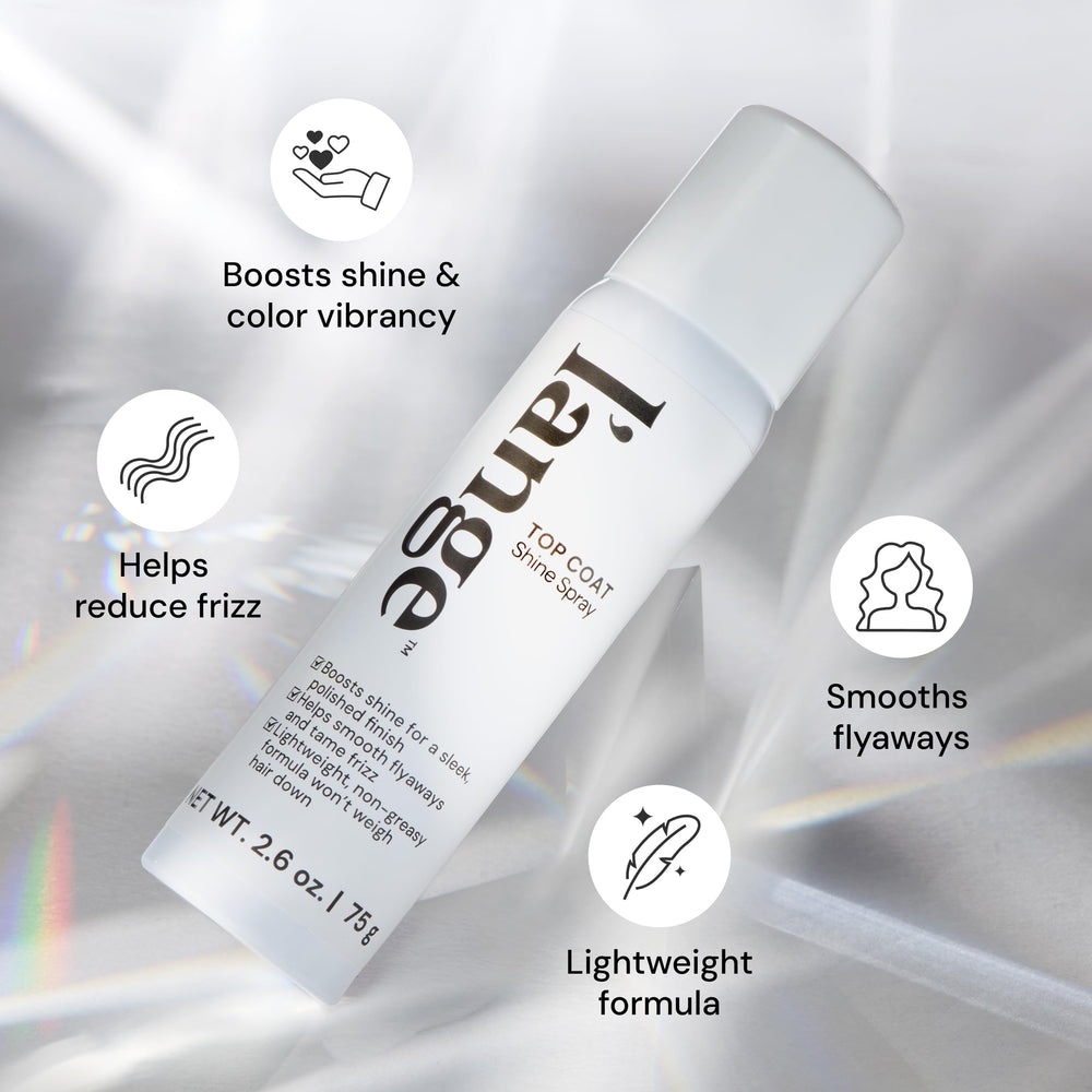 L’ange Top Coat Shine Spray ultra-fine mist hydrates without weighing hair down