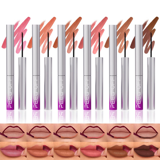 LANGMANNI 6pcs peel-off lip liner set pack shot showing all shades for versatile looks and long wear