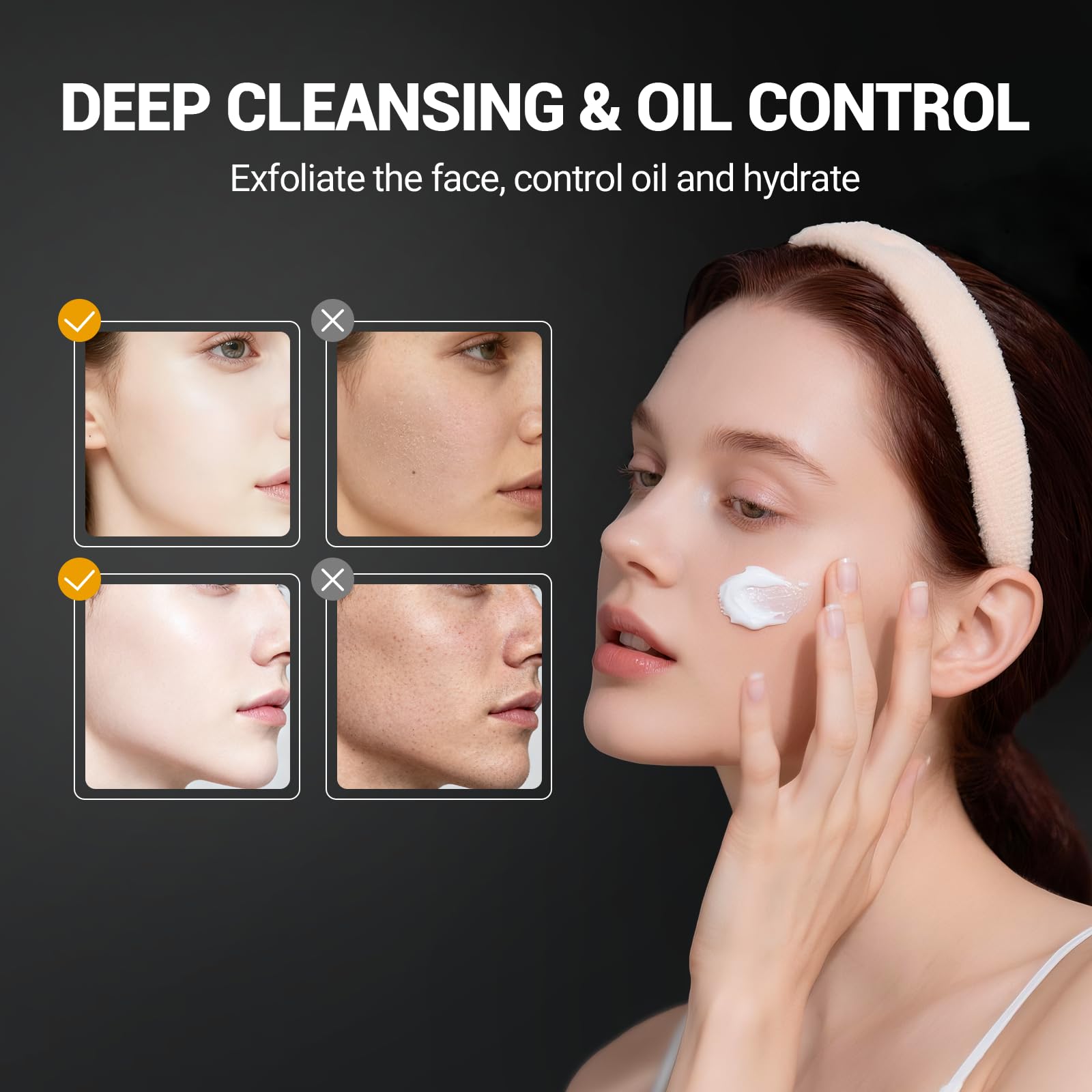 LANGULLCI 3-in-1 Exfoliating Care highlights versatile face, body, scalp use.