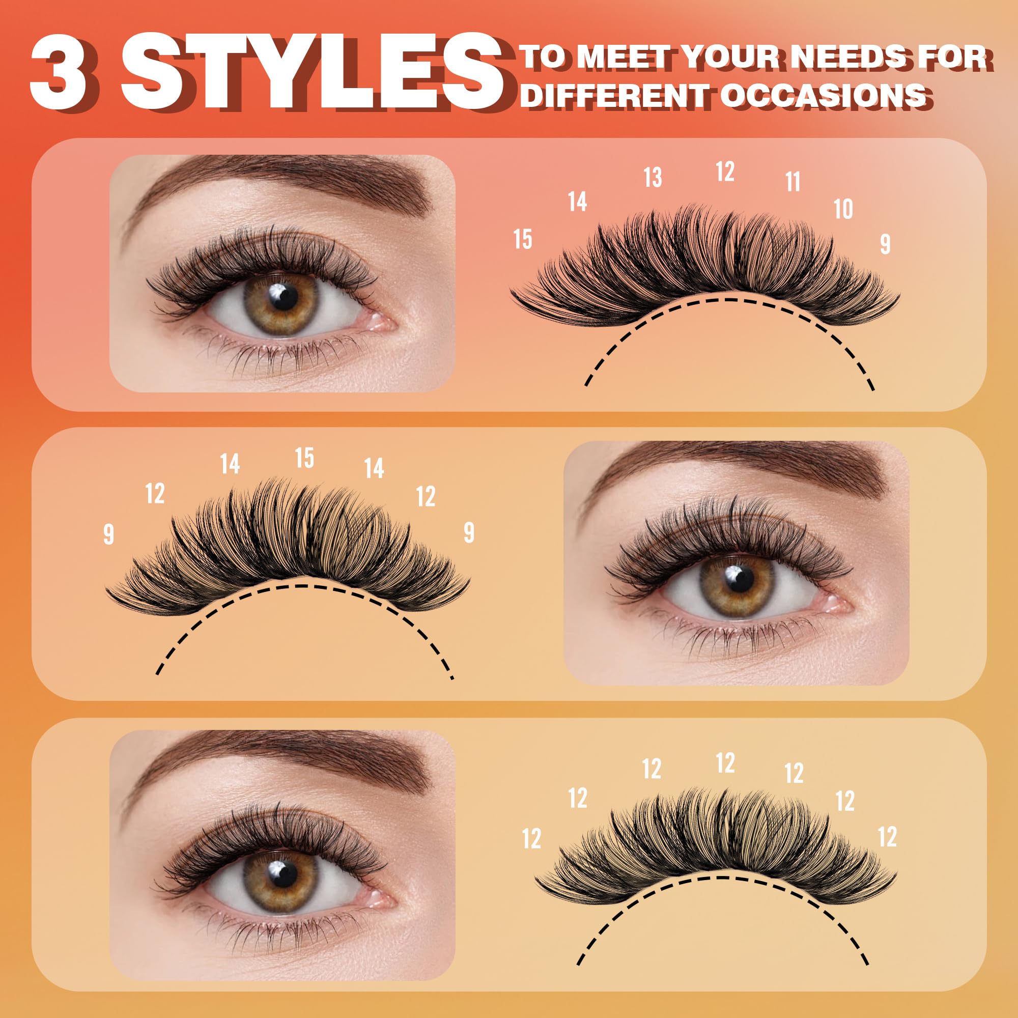 LANKIZ 30D+40D C Curl lashes: natural-looking volume.