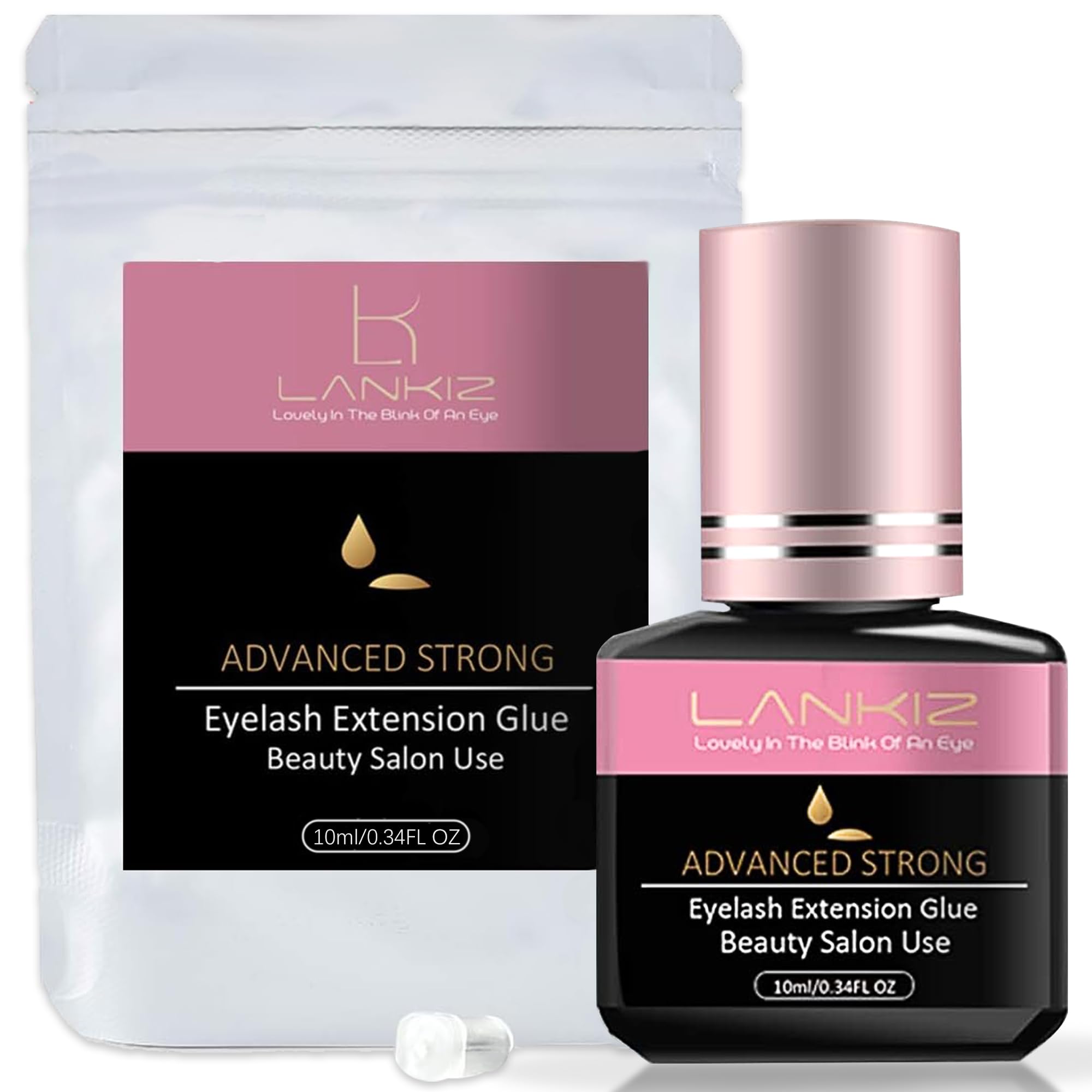 LANKIZ Strong Lash Extension Glue bottle ready for fast, precise professional lash applications.