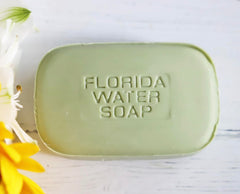 Lanman & Kemp Florida Water soap label design by Du Maurier enhances display.