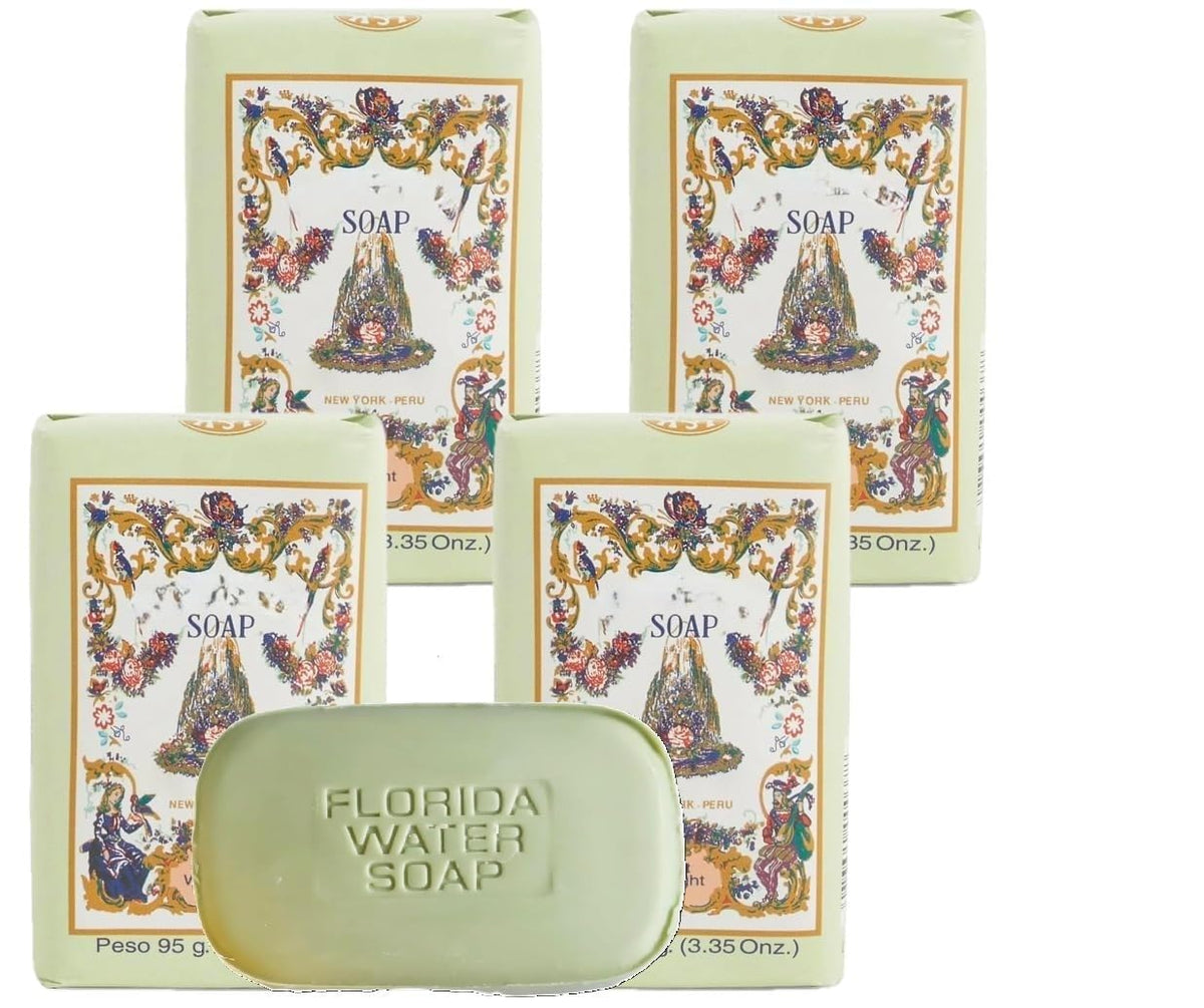 Lanman & Kemp Florida Water soap bar pack four for refreshing cleansing.