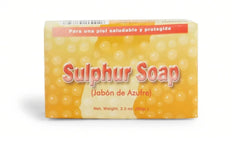 Lanman & Kemp sulfur soap bar in use, creating a quick cleanse and pleasant aroma.