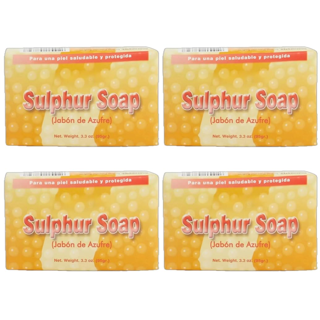 Lanman & Kemp sulfur soap bar pack of four for daily cleansing and refreshing fragrance.