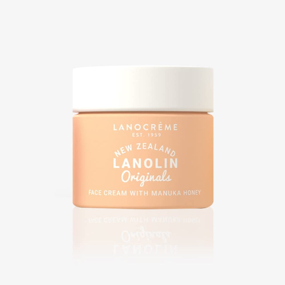Label highlighting natural ingredients in Lanocreme formula